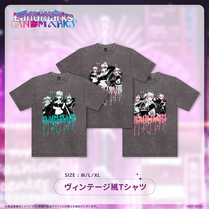 【先行受注】Landmarks EP 記念グッズ ヴィンテージ風Tシャツ 皇美緒奈