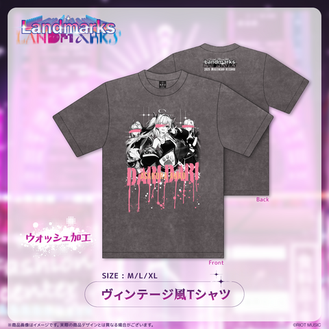 【先行受注】Landmarks EP 記念グッズ ヴィンテージ風Tシャツ 朝倉杏子