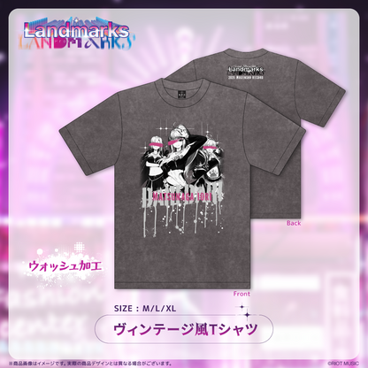【先行受注】Landmarks EP 記念グッズ ヴィンテージ風Tシャツ 松永依織