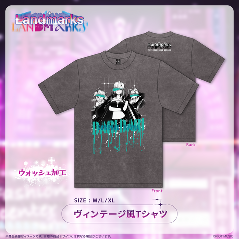 【先行受注】Landmarks EP 記念グッズ ヴィンテージ風Tシャツ 皇美緒奈